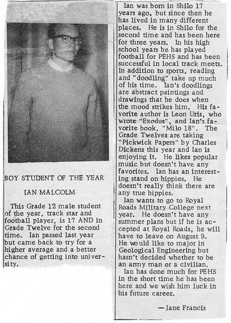 Shilo -Top male Student 1968