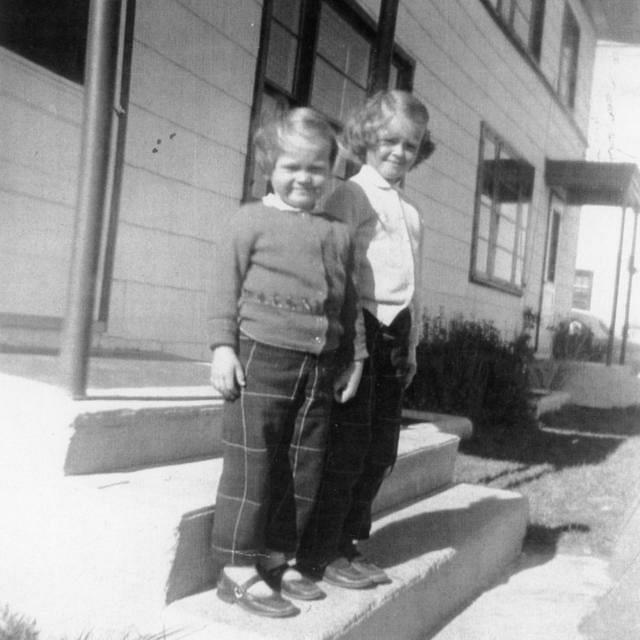 Debbie & Donna Lee on the steps of 24 Esquimalt