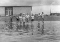 heavy rainstorm/flooded street