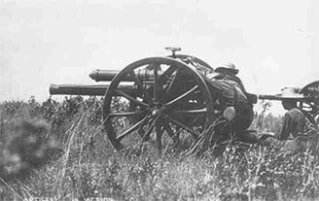 Artillery in action! -  Camp Sewell 1915